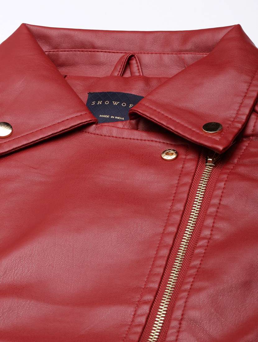 red leather bomberbiker jacket - 20917084 -  Standard Image - 7