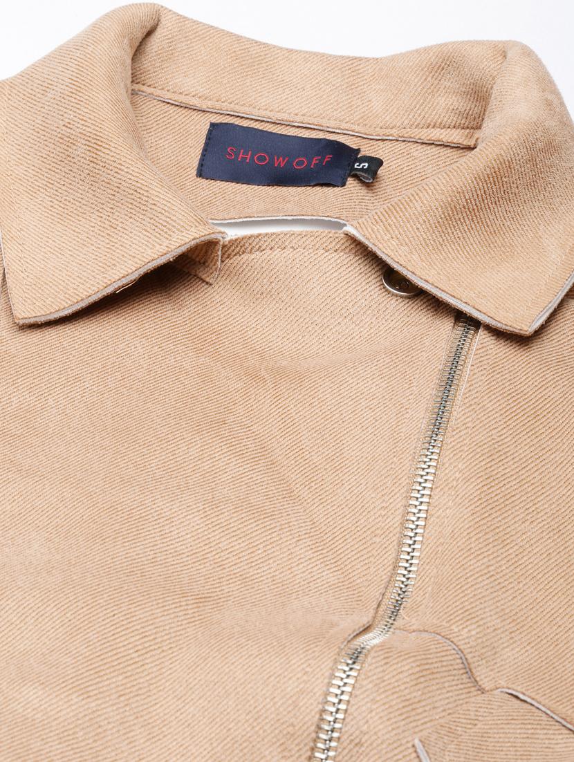 beige suede bomberbiker jacket - 20917115 - Standard Image - 7