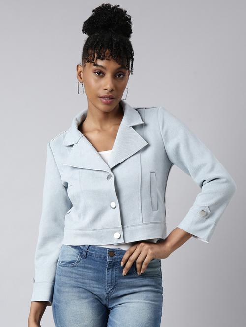 blue suede regular jacket - 20917118 - Standard Image - 0