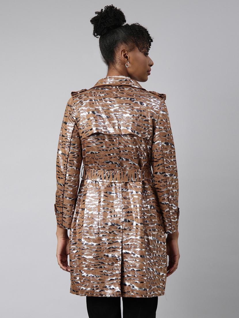 brown leather long jacket - 20917122 - Standard Image - 2