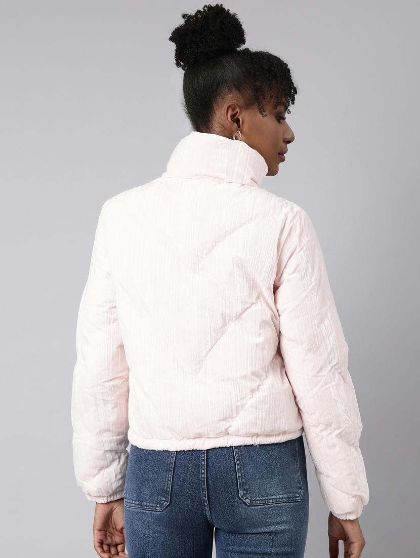 women solid long sleeve quilted jacket - 20917134 - Standard Image - 2