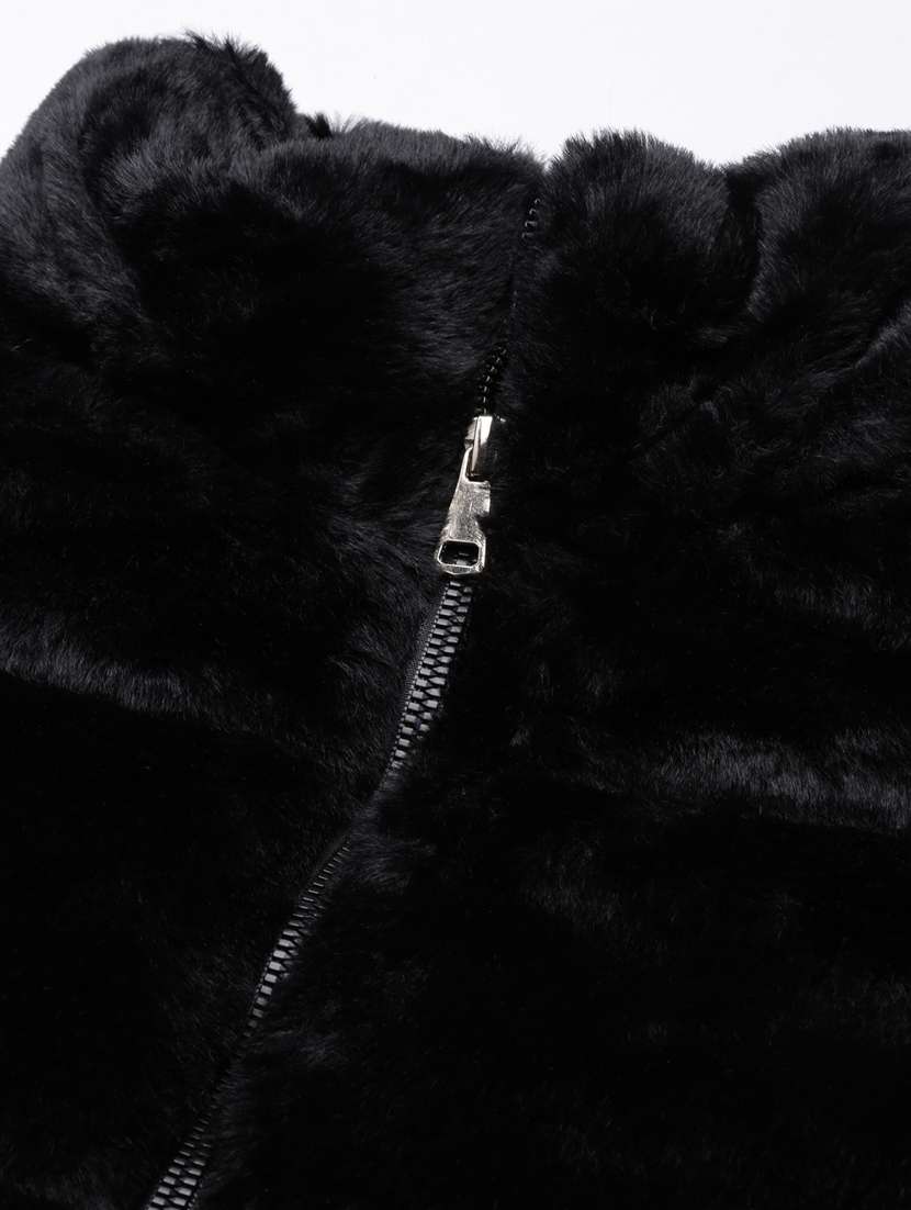 black faux fur  jacket - 20917143 -  Standard Image - 7