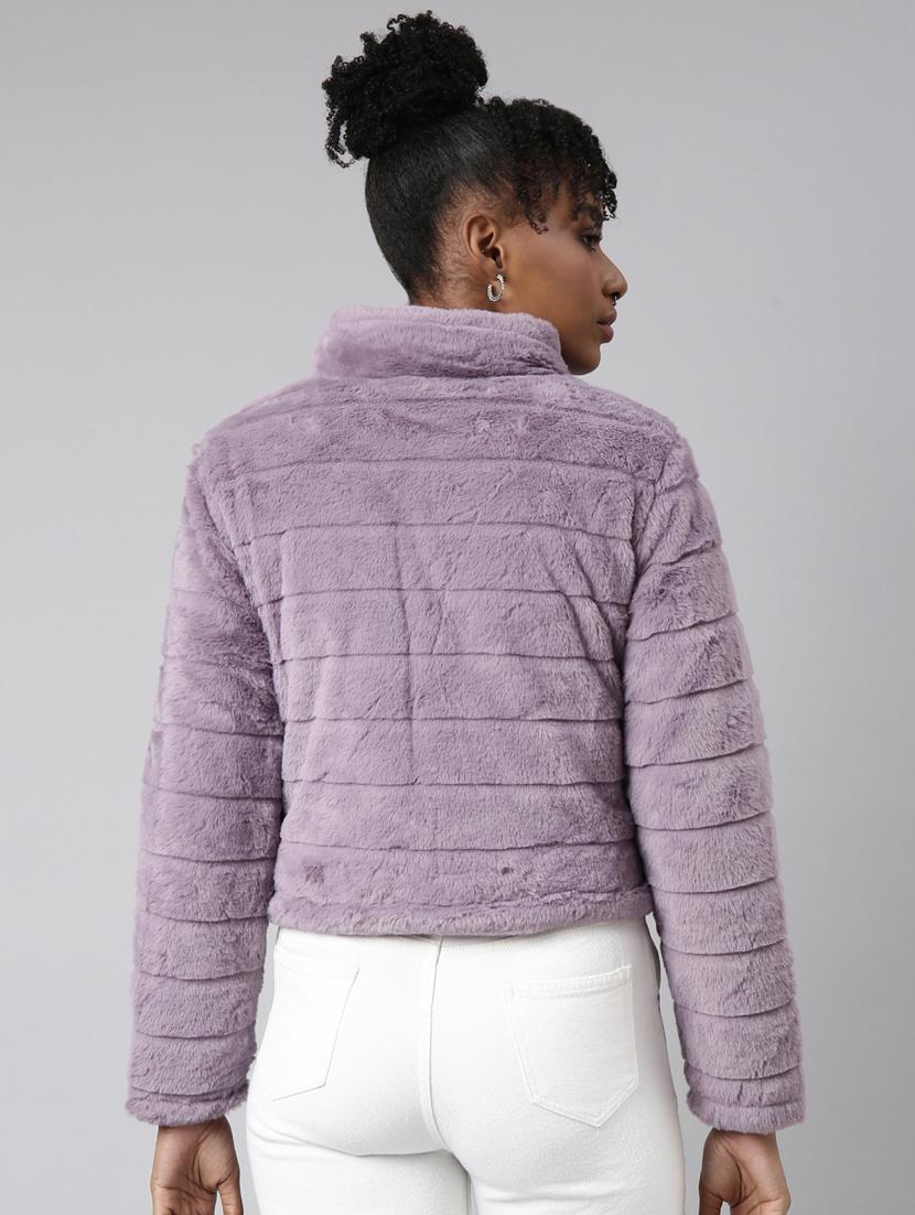 lavender faux fur jacket - 20917147 - Standard Image - 2