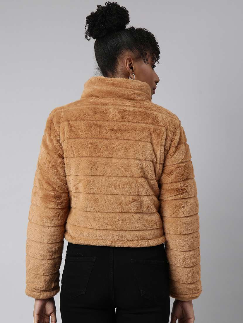 women soldi stand collar fur jacket - 20917148 -  Standard Image - 2