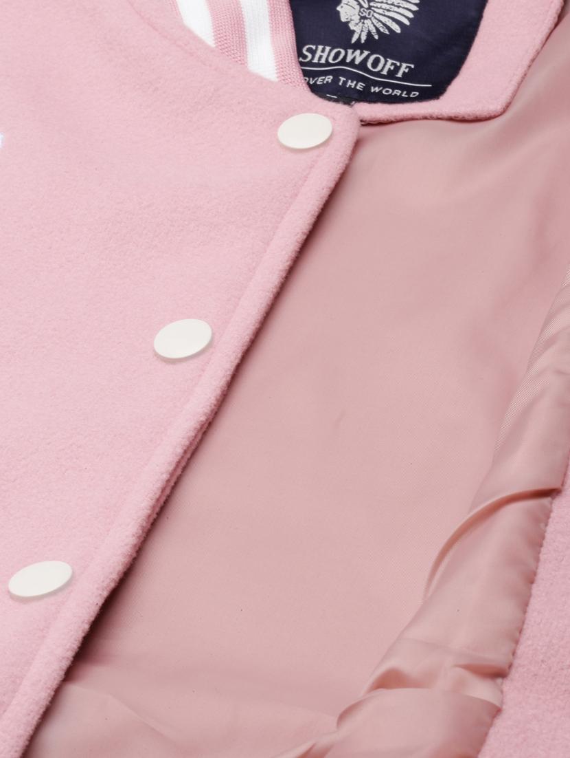pink fleece varsity jacket - 20917152 - Standard Image - 7