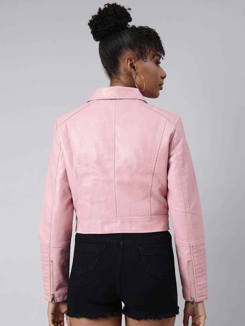 Pink Leather Bomberbiker Jacket - 20917158 -  Standard Image - 2