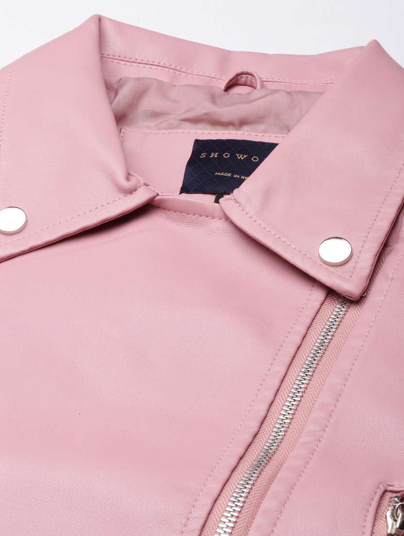Pink Leather Bomberbiker Jacket - 20917158 -  Standard Image - 7