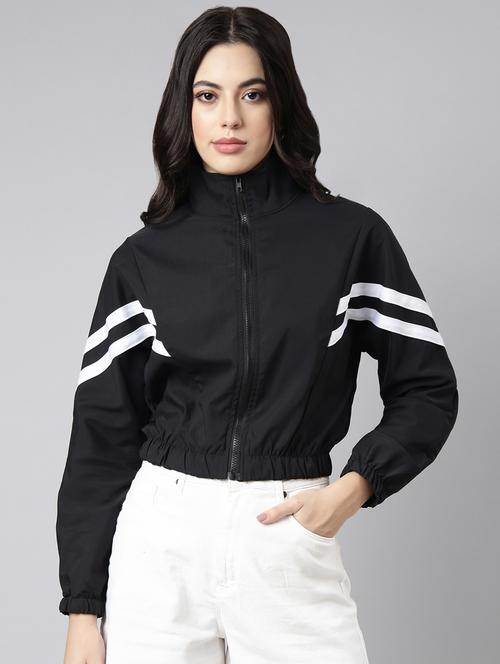 black nylon bomberbiker jacket - 20917170 - Standard Image - 0