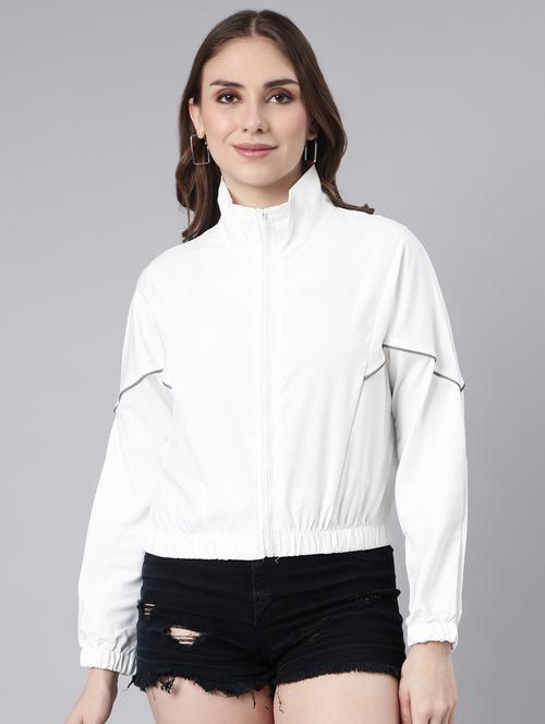 white nylon bomberbiker jacket - 20917172 -  Standard Image - 0