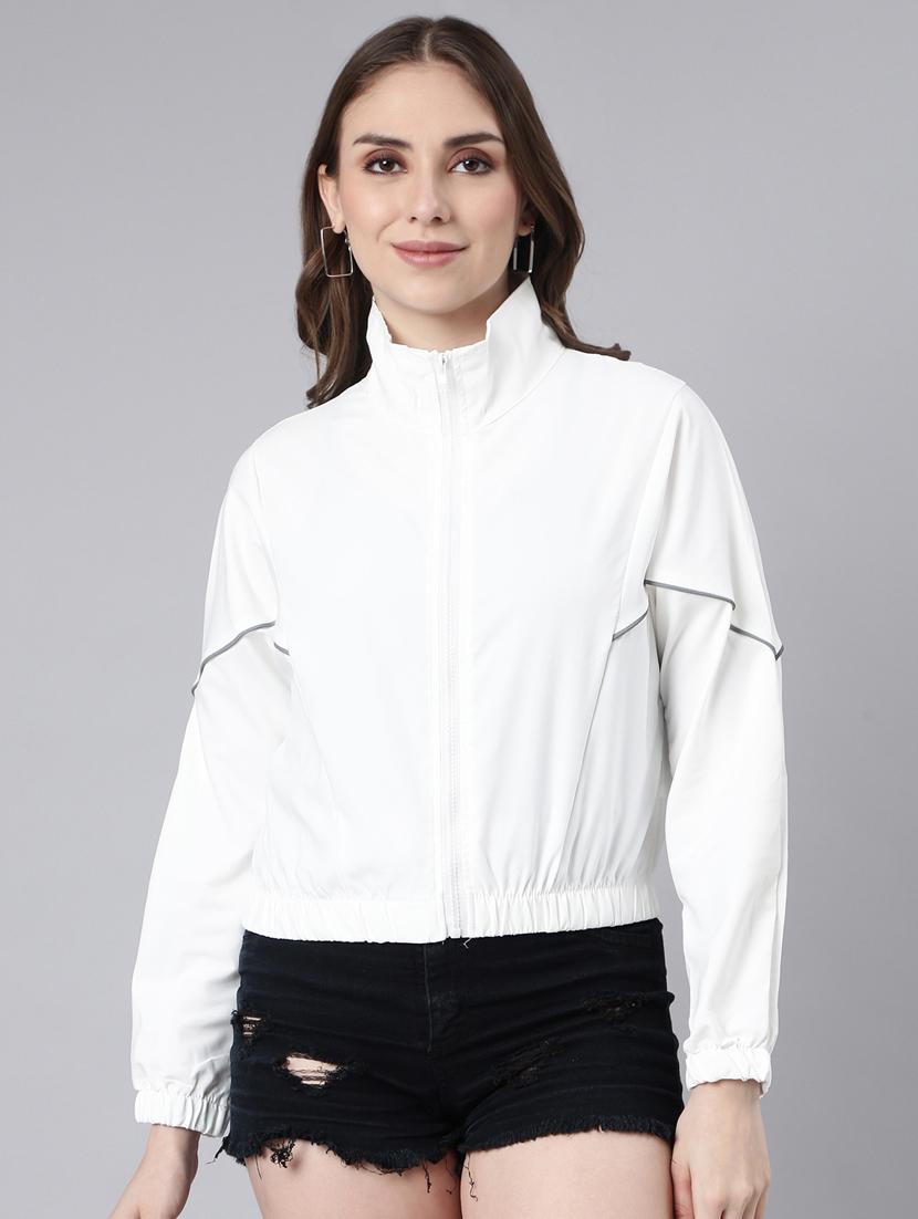 white nylon bomberbiker jacket - 20917172 -  Zoom Image - 0