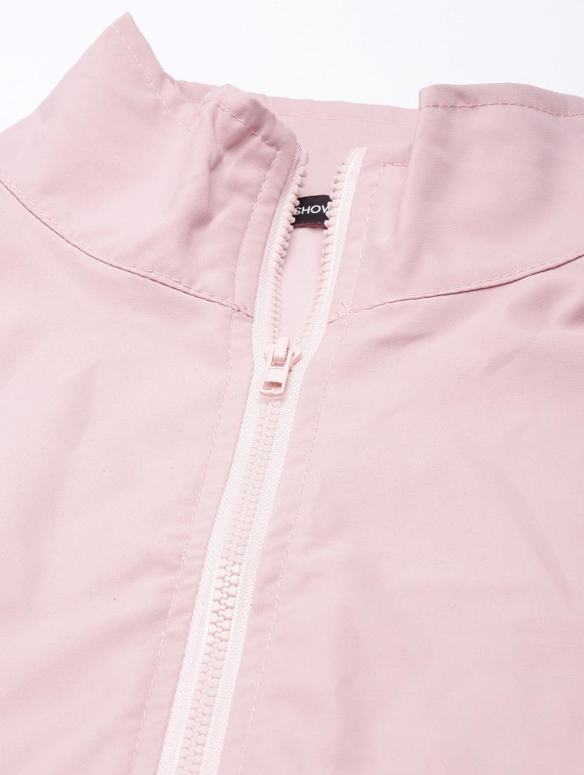 peach nylon bomberbiker jacket - 20917174 - Standard Image - 7