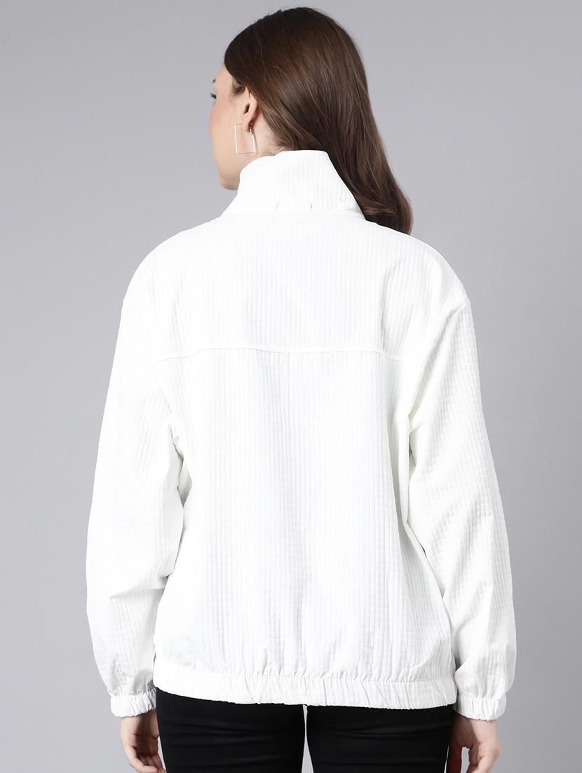 white nylon bomberbiker jacket - 20917184 - Standard Image - 2