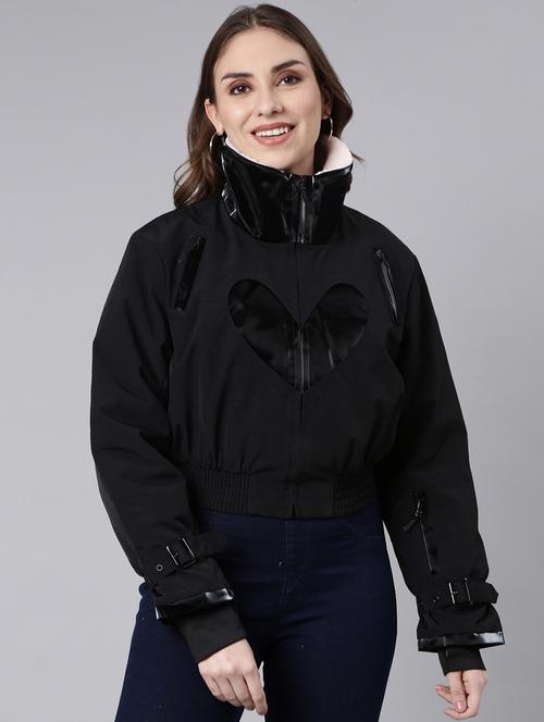 black nylon regular jacket - 20917215 - Standard Image - 0
