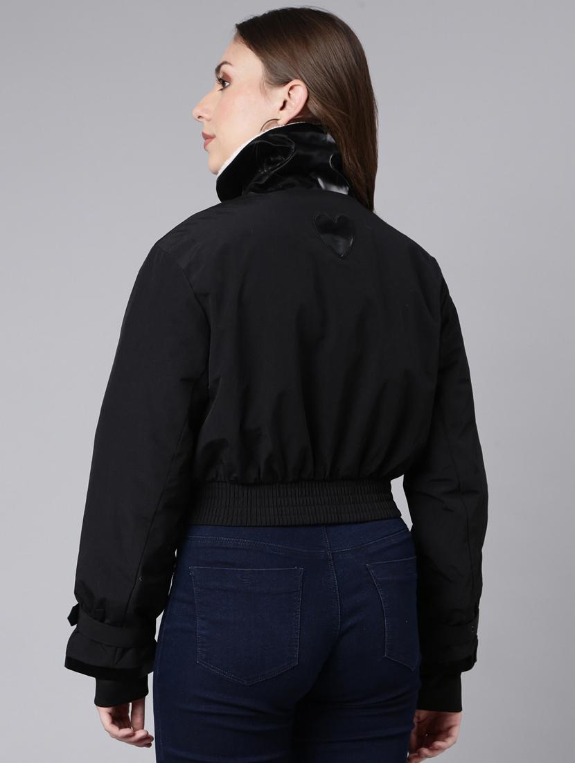 black nylon regular jacket - 20917215 - Standard Image - 2