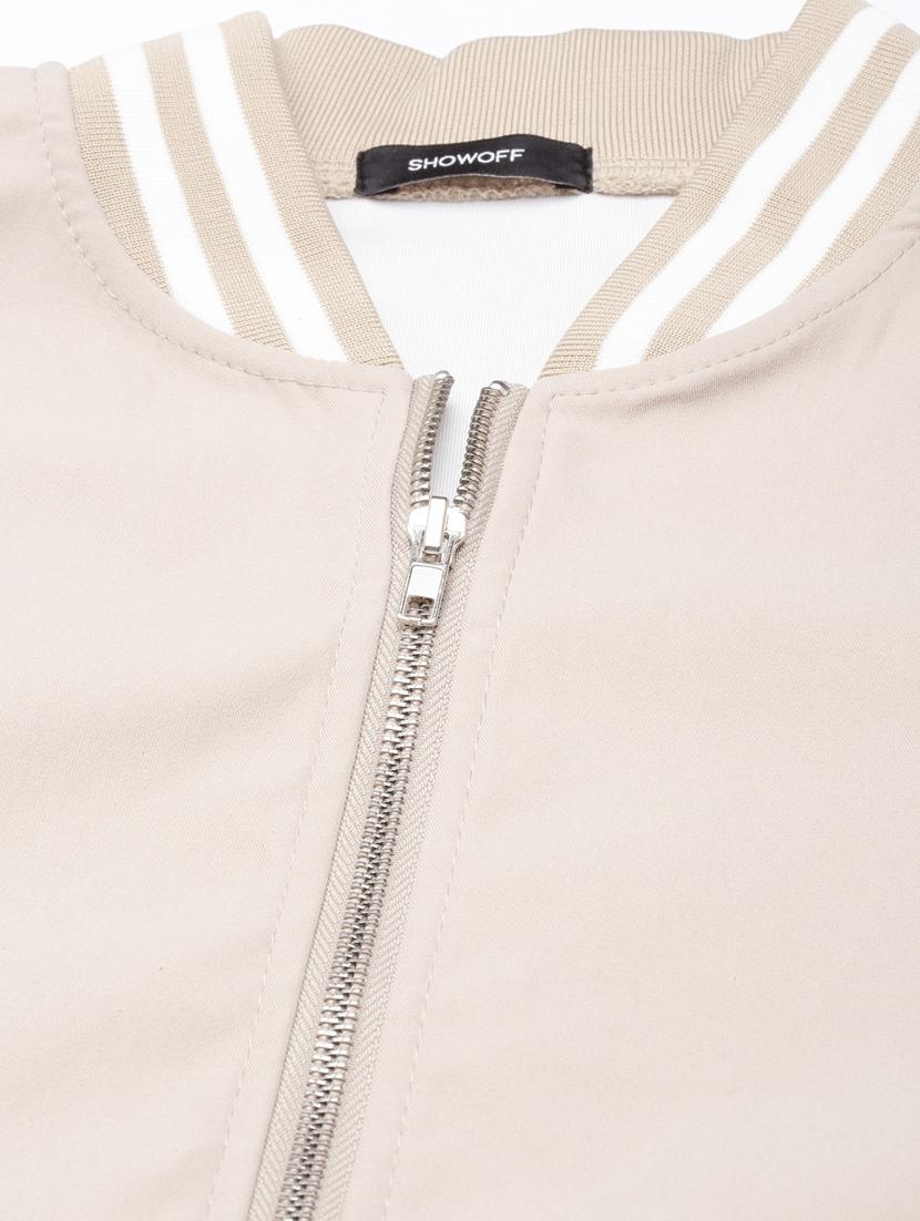 beige nylon varsity jacket - 20917219 - Standard Image - 7
