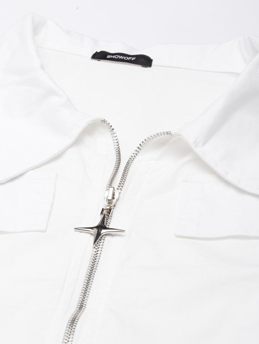 white cotton blend regular jacket - 20917230 - Standard Image - 7