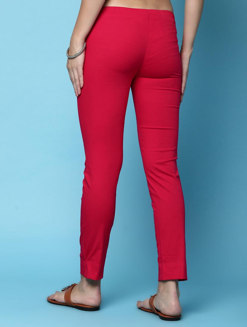 women mid rise solid tapered pant - 20917818 - Standard Image - 2