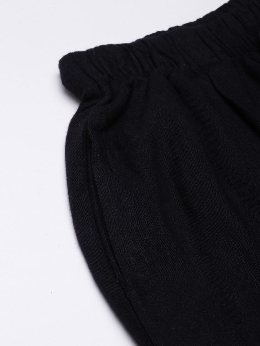 navy blue cotton blend palazzos - 20922047 - Standard Image - 7