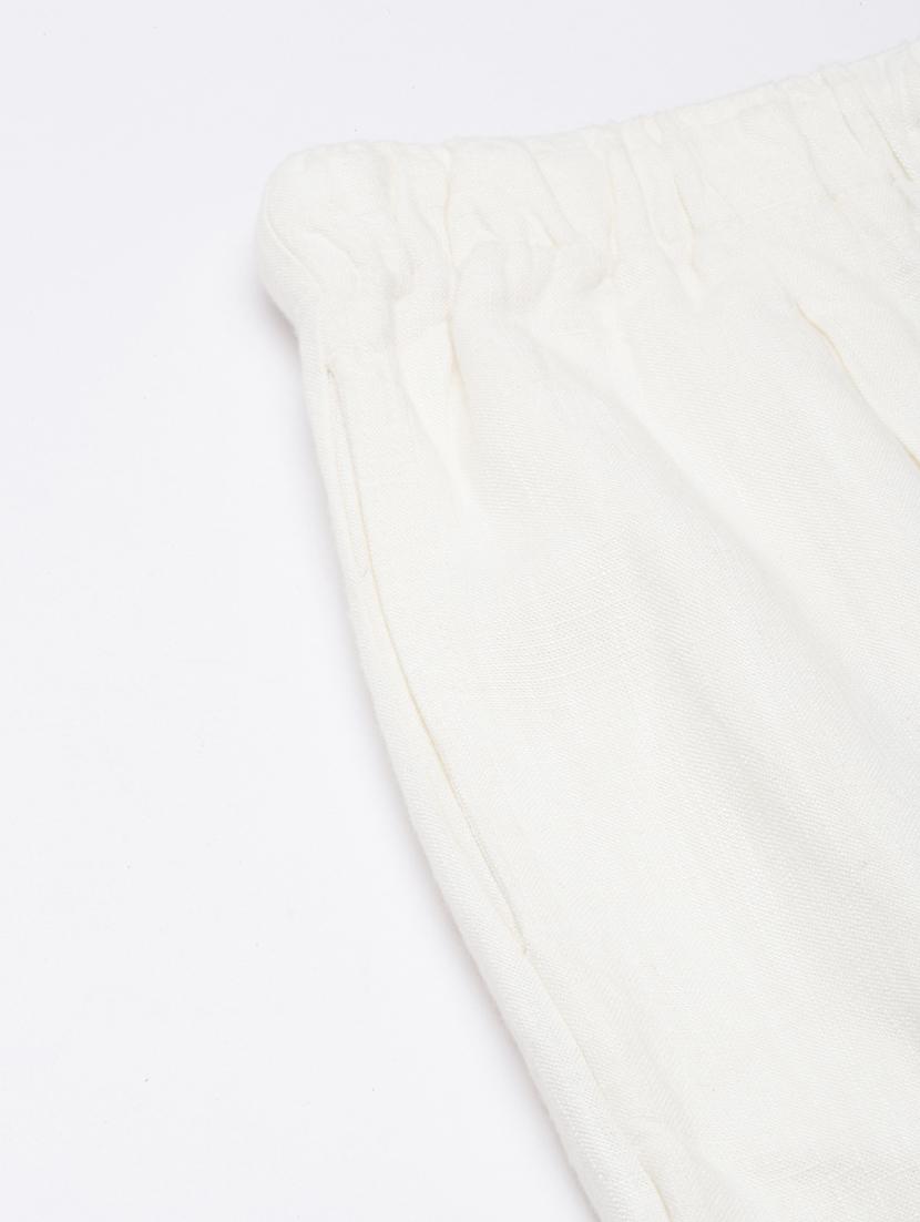 off white cotton blend palazzos - 20922049 - Standard Image - 7