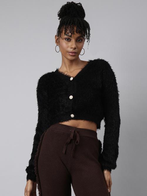 black acrylic cardigan - 20925448 - Standard Image - 0