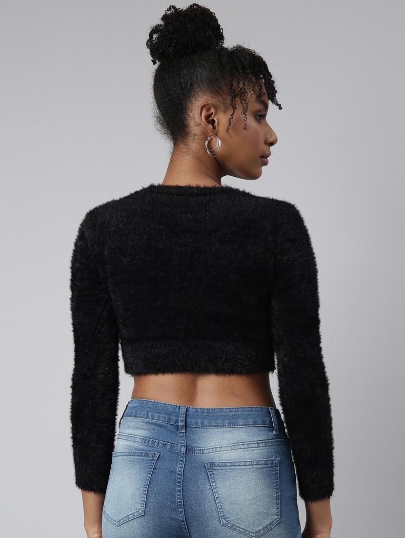 black acrylic crop cardigan - 20925451 - Standard Image - 2