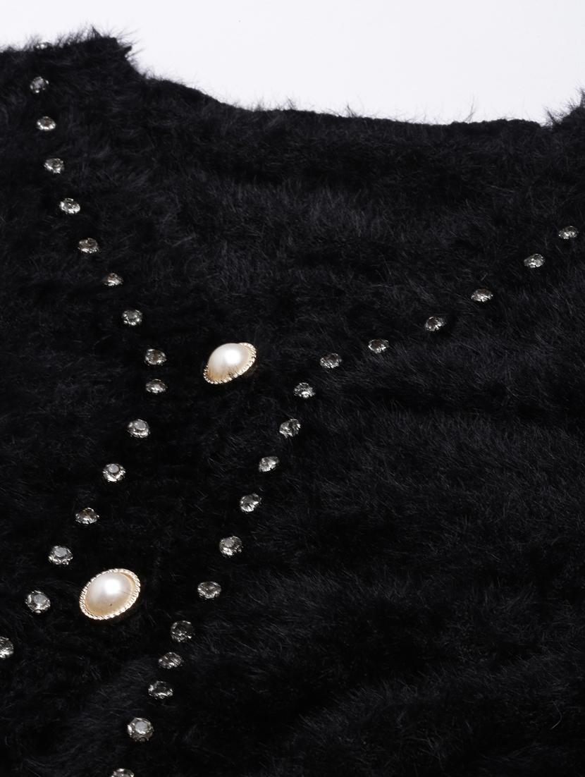 black acrylic crop cardigan - 20925451 - Standard Image - 7