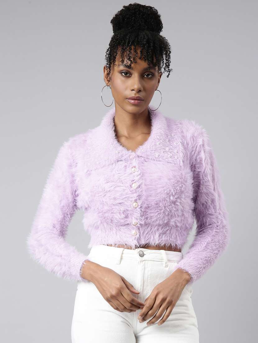 lavender acrylic cardigan