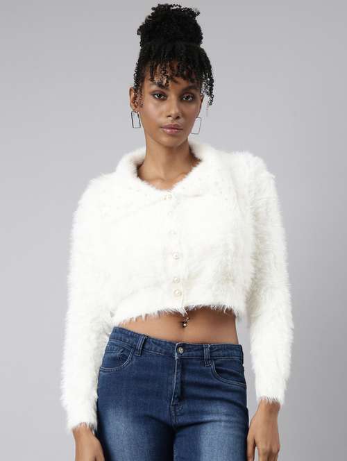 off white acrylic cardigan