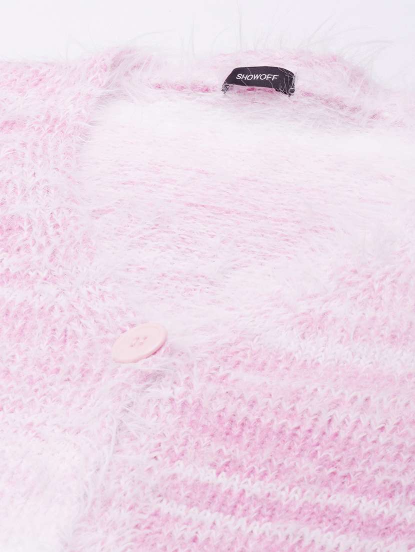pink acrylic cardigan - 20925458 - Standard Image - 7