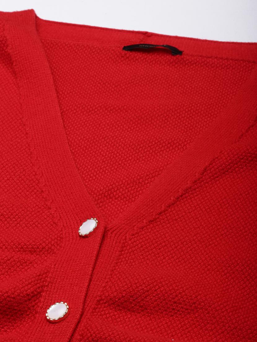 red acrylic cardigan - 20925470 - Standard Image - 7