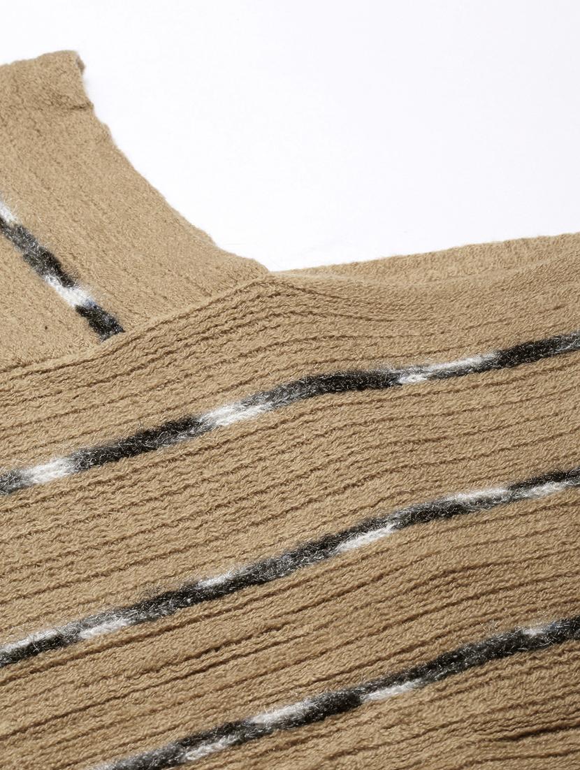 khaki acrylic poncho - 20926596 - Standard Image - 7