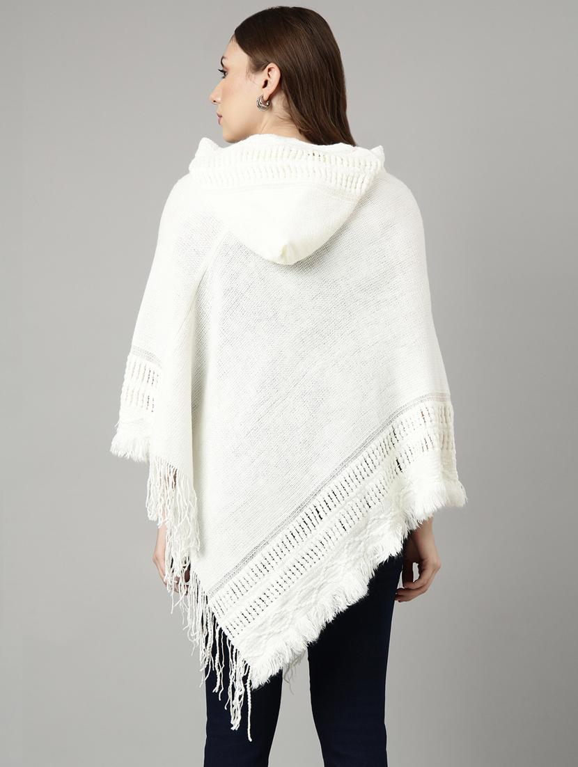 off white acrylic poncho - 20926603 - Standard Image - 2