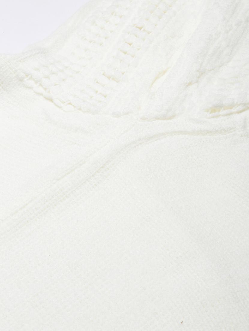 off white acrylic poncho - 20926603 - Standard Image - 7