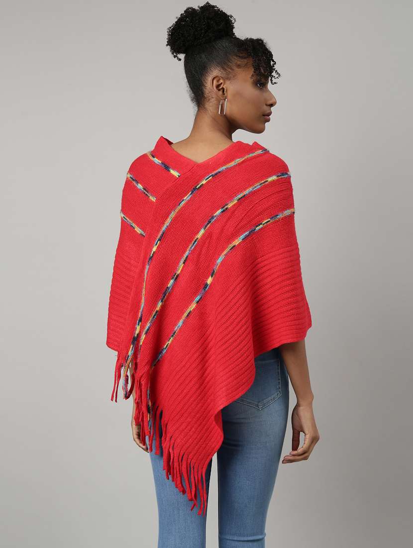 red acrylic poncho - 20926604 -  Standard Image - 2