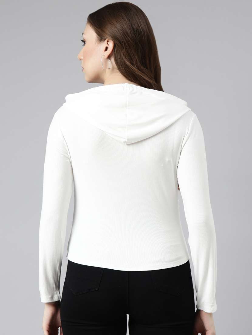 white cotton blend plain sweatshirt - 20927783 -  Standard Image - 2