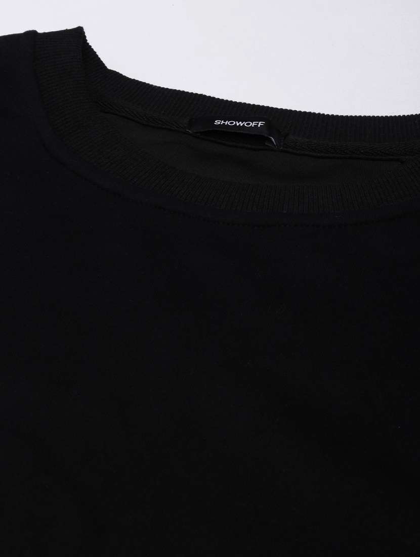 black cotton blend plain sweatshirt - 20927787 - Standard Image - 7