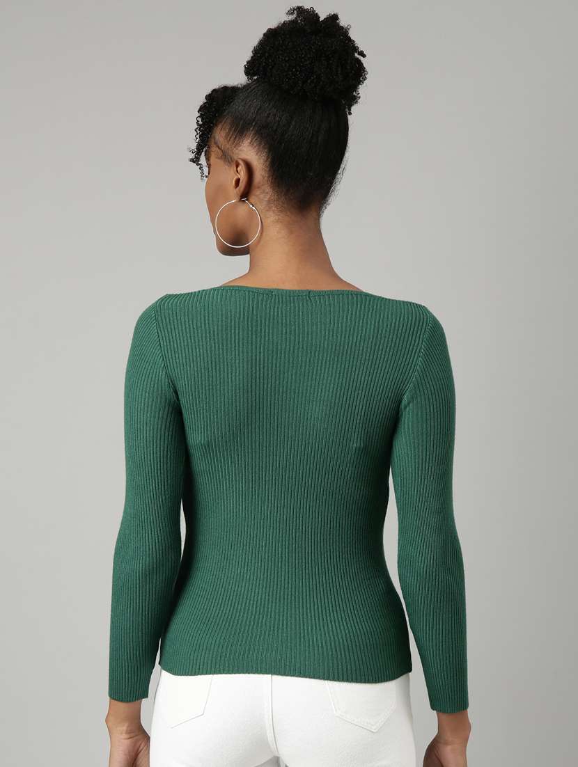 women green solid regular top - 20928686 -  Standard Image - 2