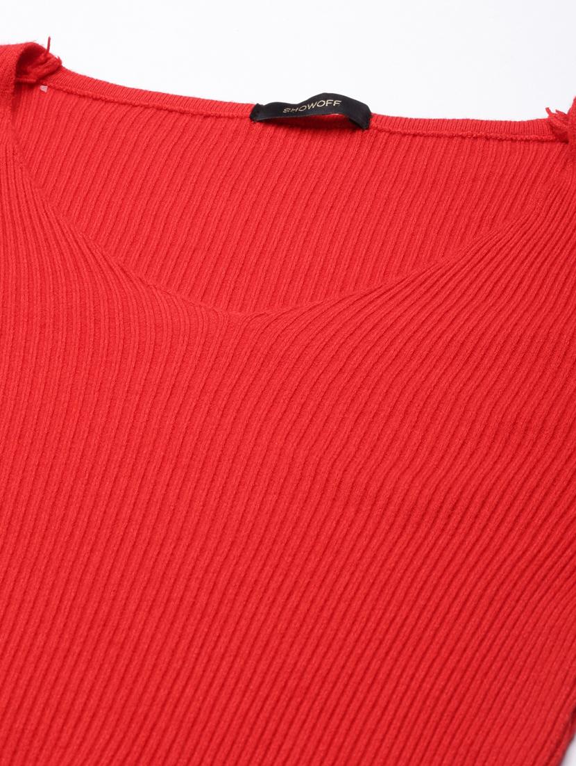 women red solid regular top - 20928687 - Standard Image - 7