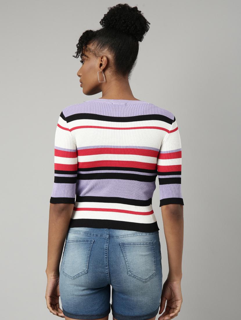 women's stripped regular top - 20928756 - Standard Image - 2