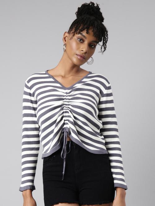 women's stripped regular top - 20928780 - Standard Image - 0
