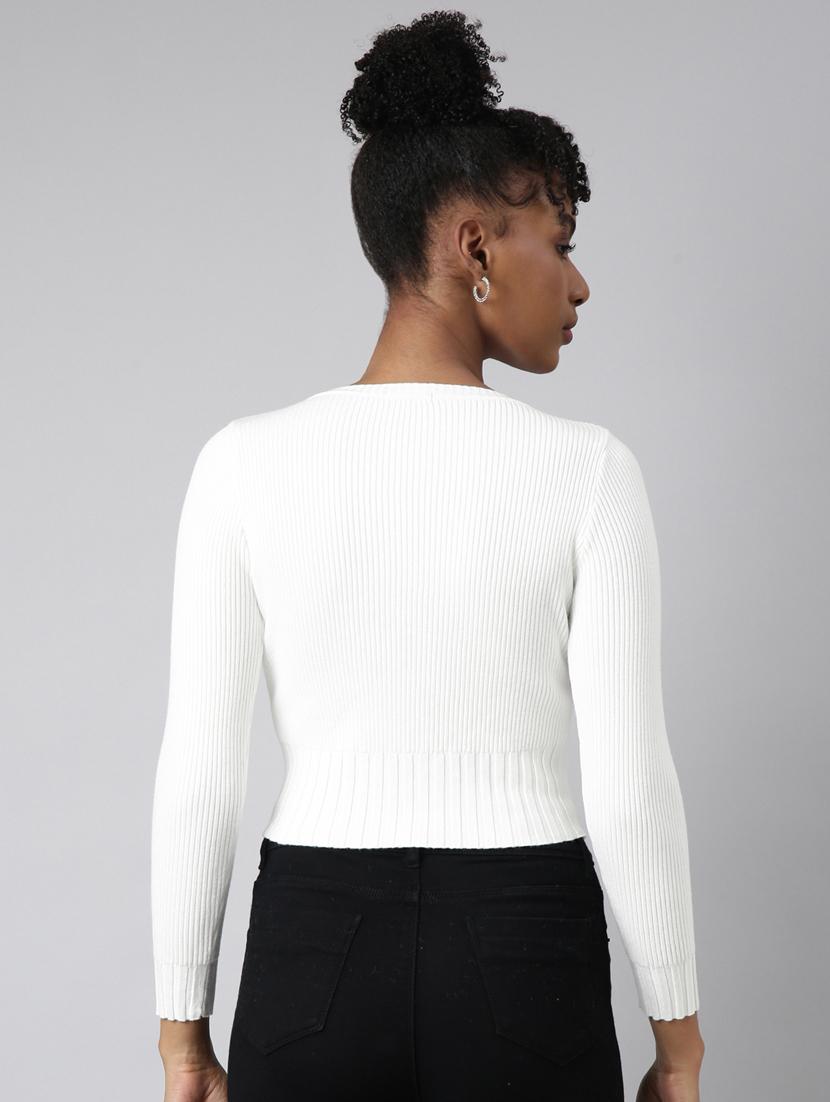 women solid long sleeves top - 20928867 - Standard Image - 2