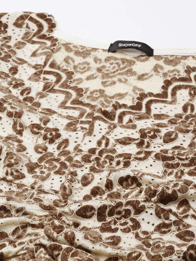 floral printed v-neck straight top - 20928883 -  Standard Image - 7