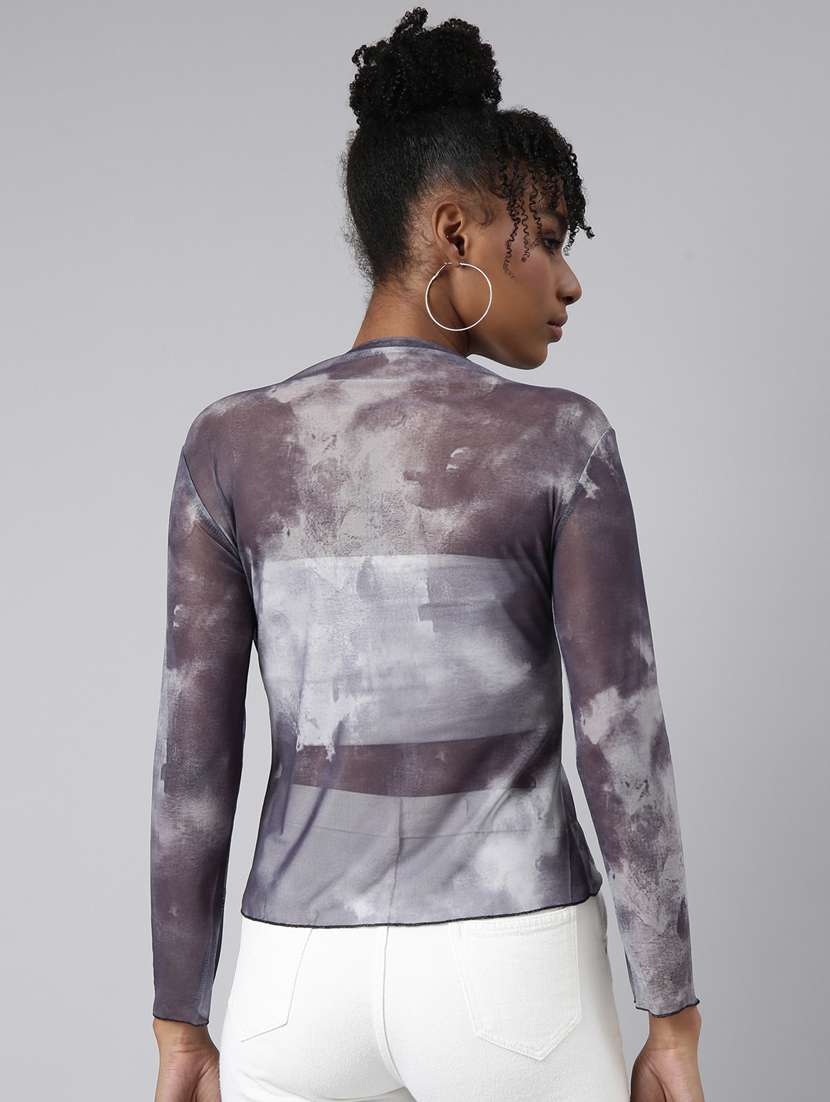 women long sleeve tie & dye regular top - 20928892 -  Standard Image - 2