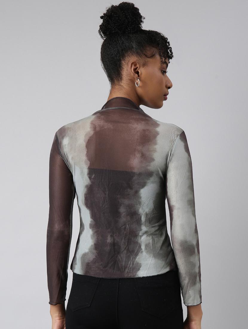 women long sleeve tie & dye regular top - 20928893 - Standard Image - 2