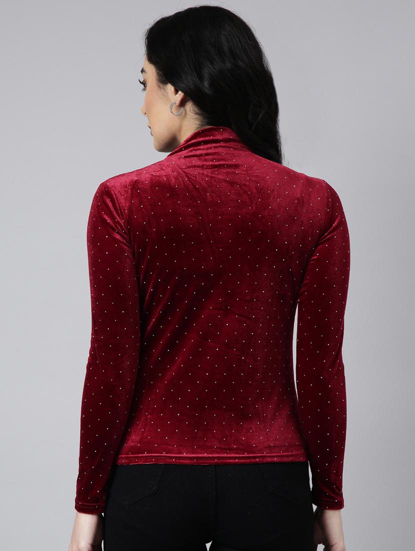 women solid color turtle neck top - 20928898 - Standard Image - 2