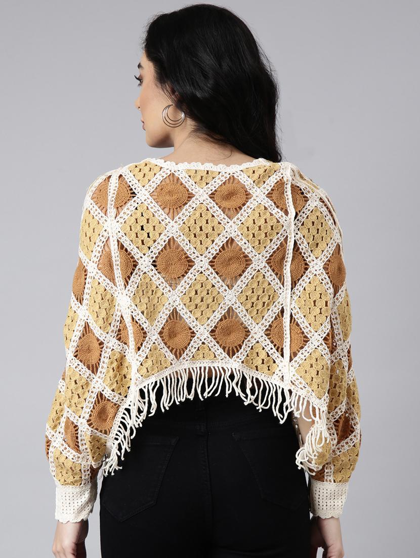 women crochet work crop top - 20928900 - Standard Image - 2