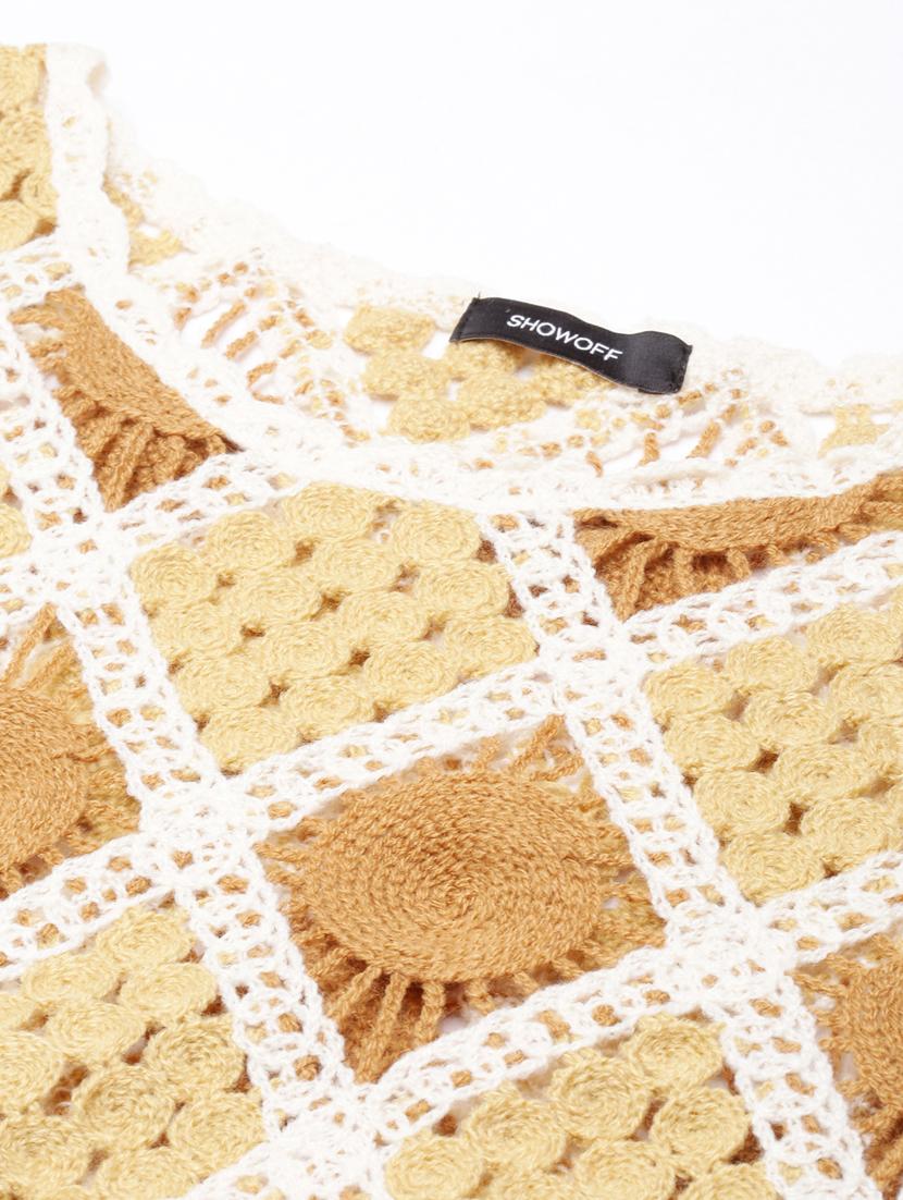 women crochet work crop top - 20928900 - Standard Image - 7