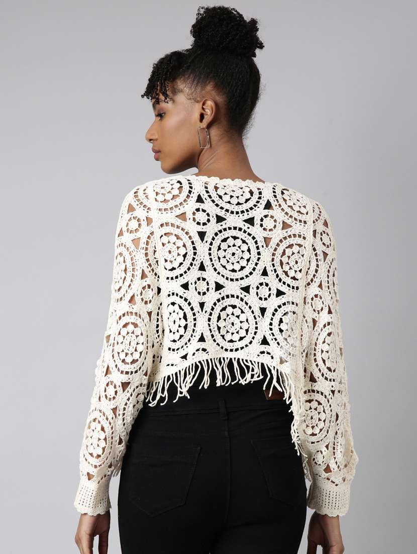 women crochet work crop top - 20928901 -  Standard Image - 2