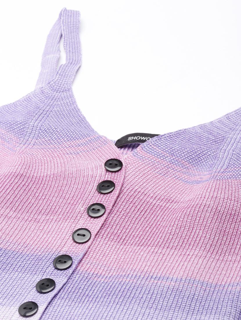 lavender tie & dye printed detailed crop top - 20928913 - Standard Image - 7