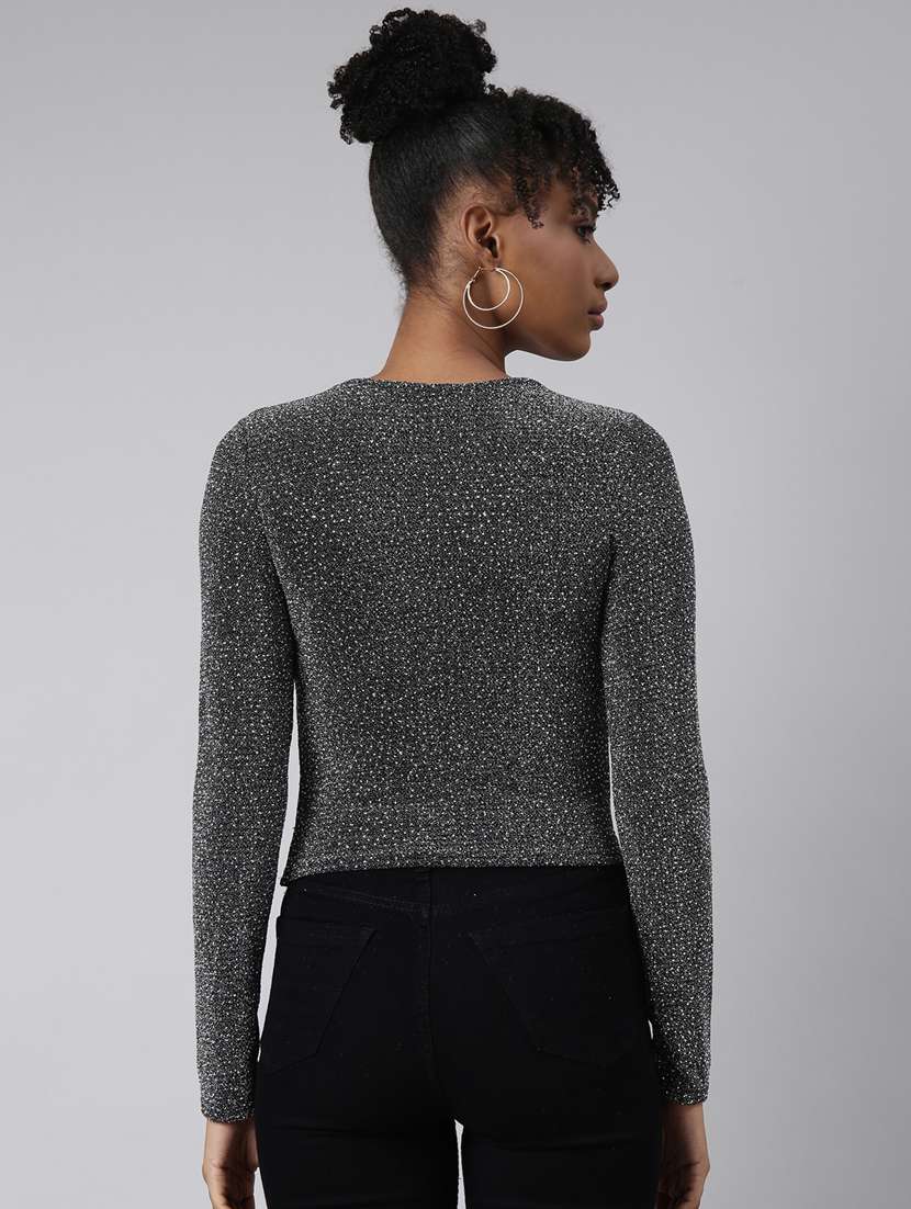 black self design detailed top - 20928917 -  Standard Image - 2